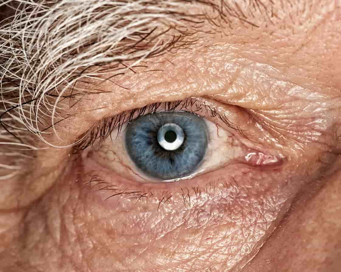 Close up of elderly woman's eye