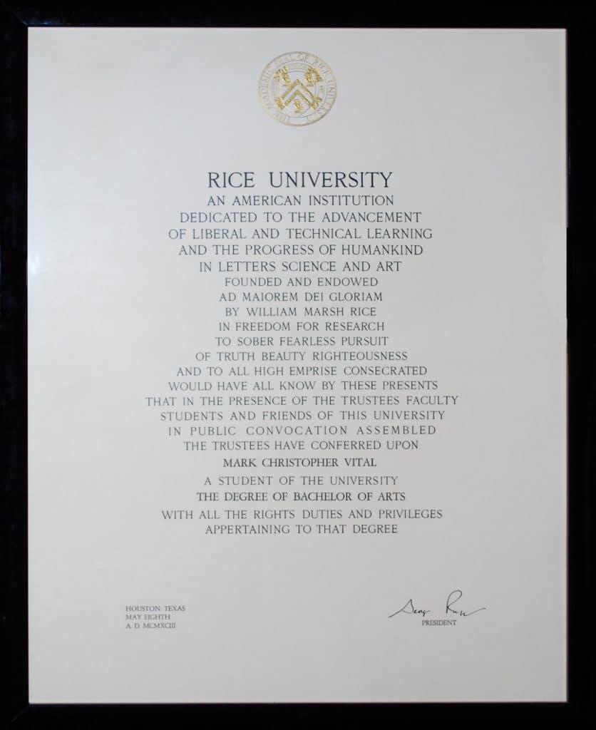 Dr. Vital Rice University